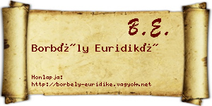 Borbély Euridiké névjegykártya